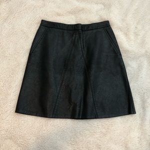 A-Line Faux Leather Zara Basic Mini Skirt
